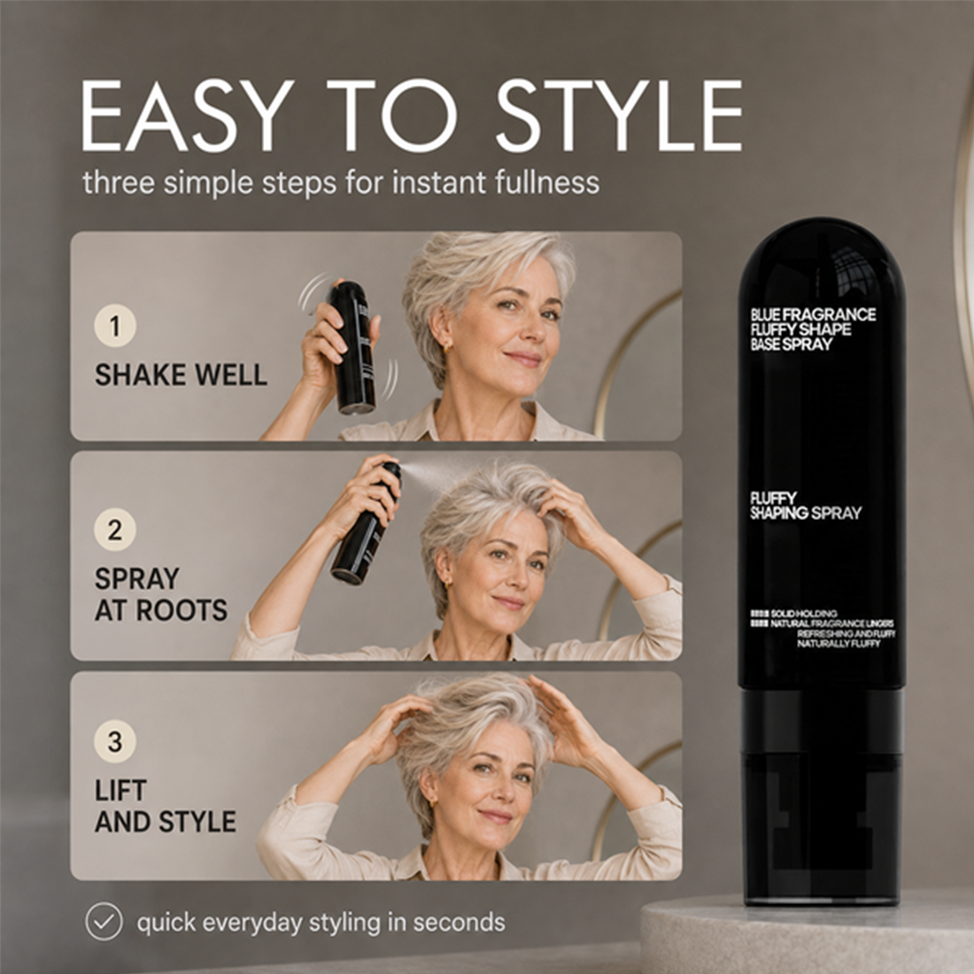 Peach-scented volumizing & setting spray