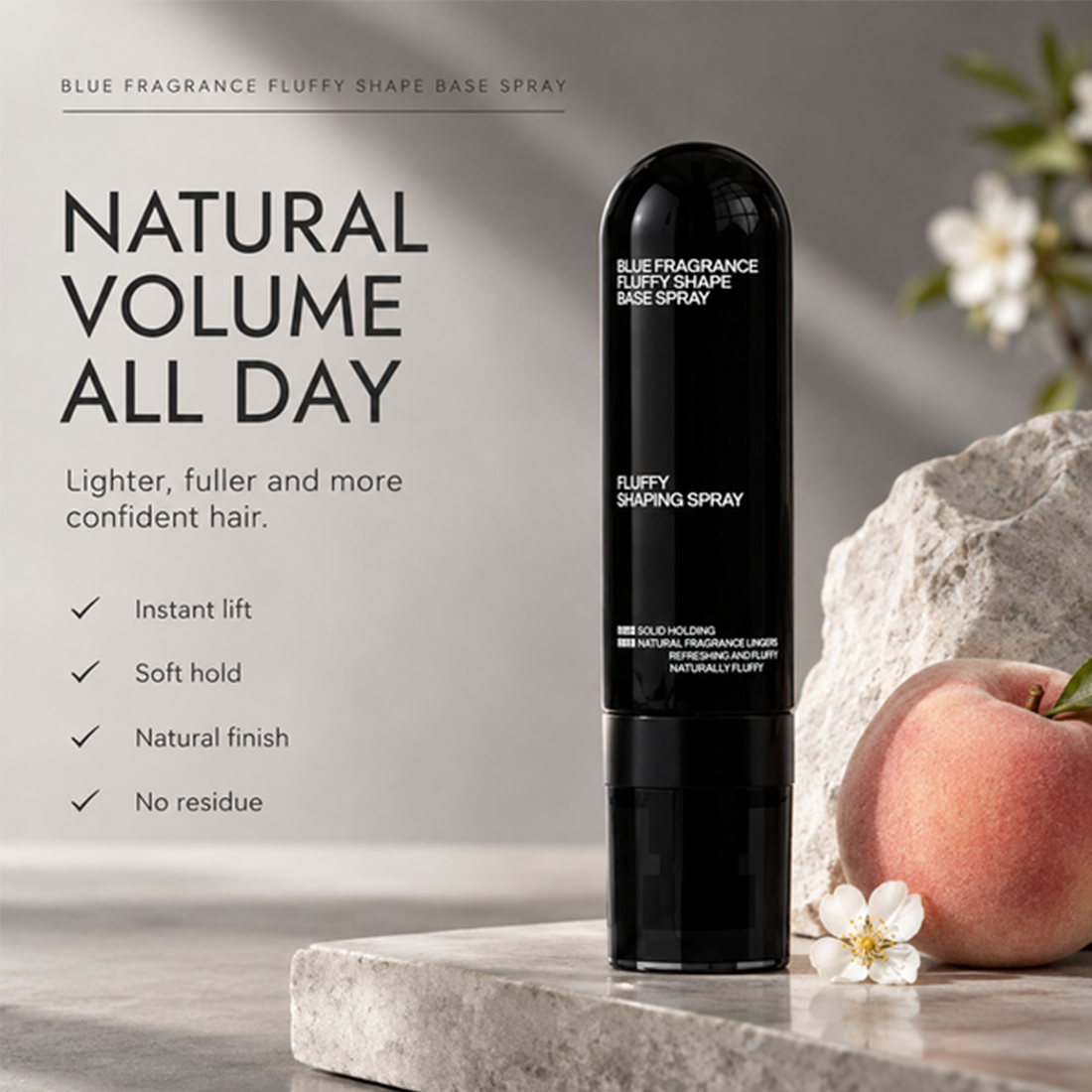 Peach-scented volumizing & setting spray